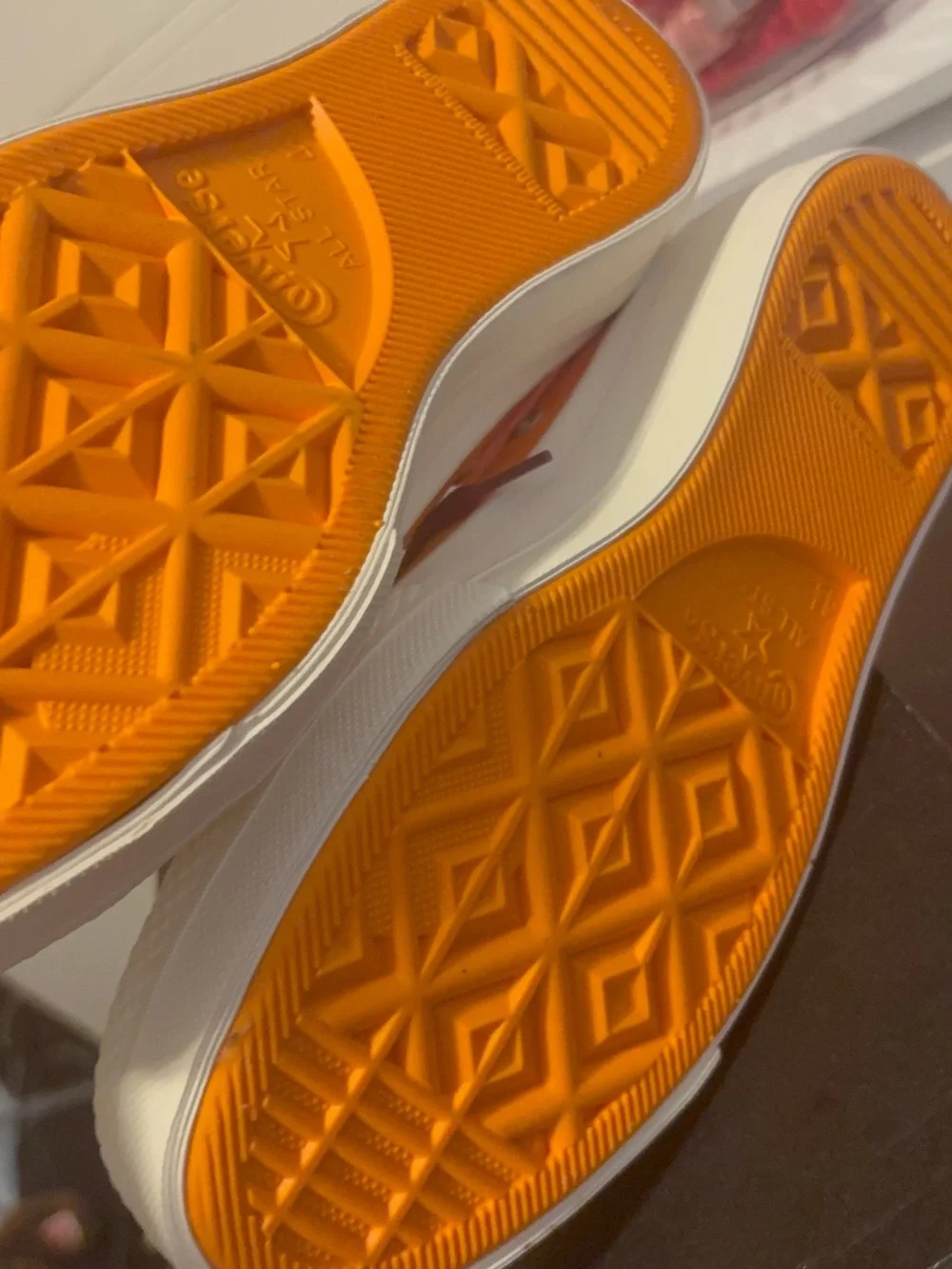 Women’s Gradient High-Top Canvas Sneakers in Yellow-Orange with Burgundy Laces
